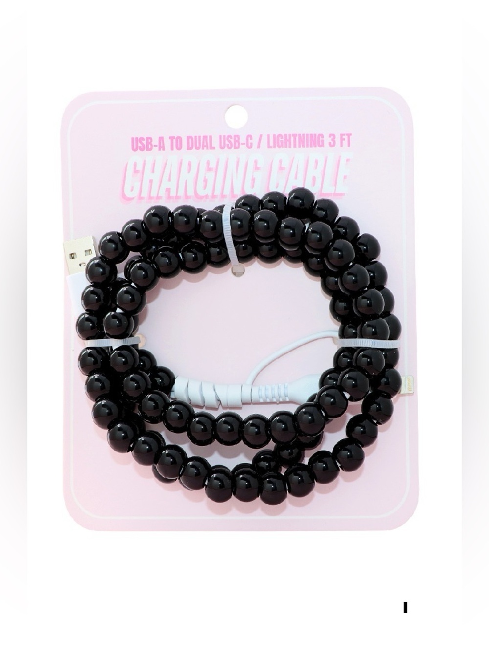 TIK TOK BEADED DUAL USB FAST CHARGING CABLE